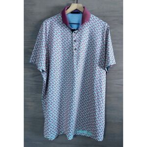 Greyson Golf Performance Wolf Print Monkey Polo Shirt Size XL Hit‎ Logo